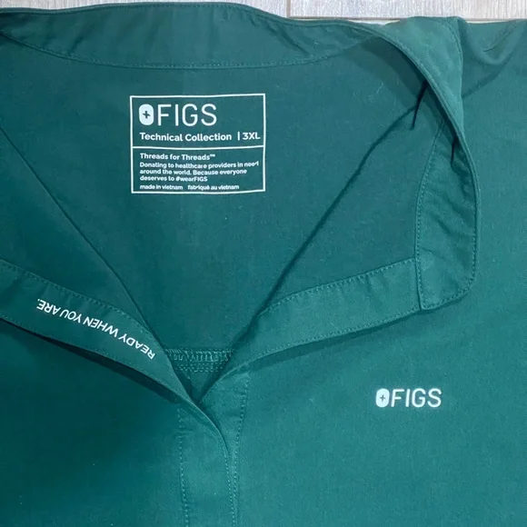 Figs British Racing Green Rafaela Oversized Scrub Top 3XL - Picture 3 of 5